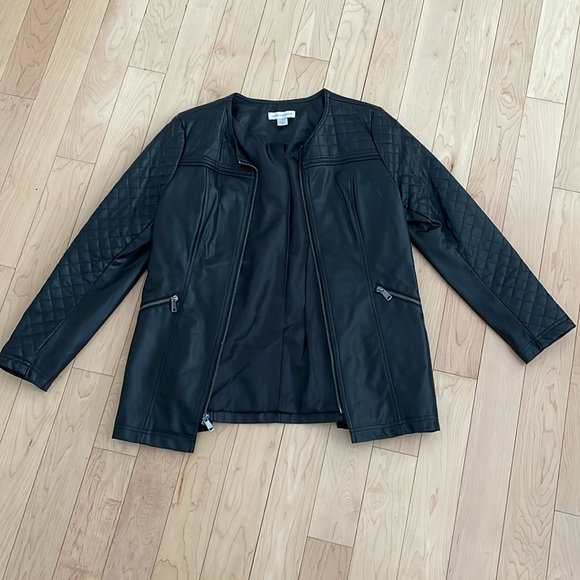 Christopher & Banks black leather jacket size small - Picture 1 of 9